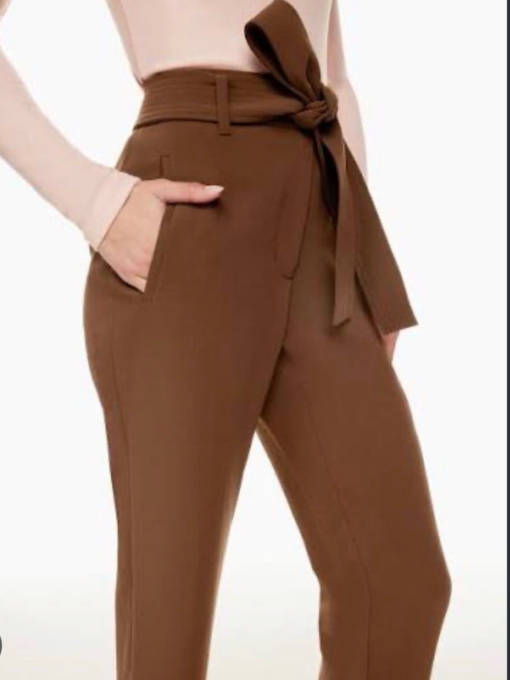 Wilfred Tie-Front Trousers in Brown